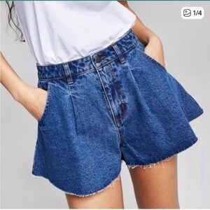 And Now This Denim Blue Women's Shorts (skirty denim shorts)